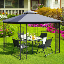 Load image into Gallery viewer, 10 x 10 Feet L-Shaped Patio Canopy Gazebo Outdoor 2-Tier Steel Tent-Gray
