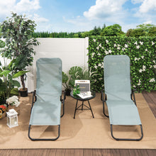 Load image into Gallery viewer, 2 Pieces Folding Portable Patio Chaise Lounger with Rocking Design-Light Green
