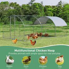 Load image into Gallery viewer, 6.2 Feet/12.5 Feet/19 Feet Large Metal Chicken Coop Outdoor Galvanized Dome Cage with Cover-L