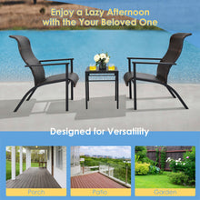 Load image into Gallery viewer, 3 Pieces Patio Rattan Bistro Set with High Backrest and Armrest-Brown