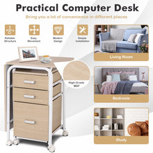 Load image into Gallery viewer, Folding Computer Laptop Desk Wheeled Home Office Furniture-Natural