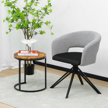 Load image into Gallery viewer, Modern Swivel Accent Chair Armchair with Sherpa Covered Back PU Seat and Steel Legs-Black