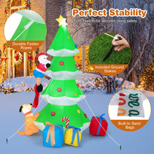 Load image into Gallery viewer, 7 Feet Inflatable Christmas Tree with Santa Claus and Dog