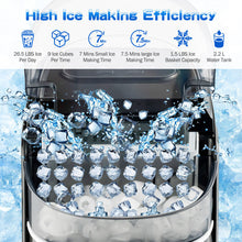 Load image into Gallery viewer, Countertop Ice Maker 26.5lbs/Day with Self-Cleaning Function and Flip Lid-Black