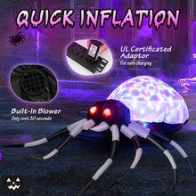 Load image into Gallery viewer, 3.5 Feet Wall Halloween Inflatable Spider with Multi-Color Lights and Built-In Blower