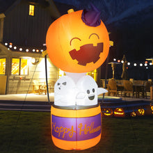 Load image into Gallery viewer, 6 Feet Halloween Inflatable Pumpkin Hot Air Balloon Ghost Yard Decor