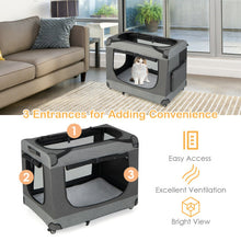 Load image into Gallery viewer, Portable Folding Cat Carrier with 4 Lockable Wheels-XL