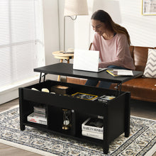 Load image into Gallery viewer, Lift Top Coffee Table with Storage Lower Shelf-Black