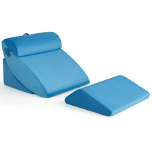 Load image into Gallery viewer, 4 Pieces Orthopedic Bed Wedge Pillow Set for Pain Relief-Blue