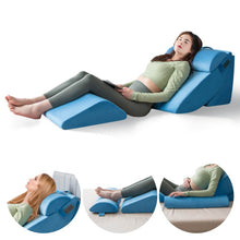 Load image into Gallery viewer, 4 Pieces Orthopedic Bed Wedge Pillow Set for Pain Relief-Blue