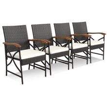 Load image into Gallery viewer, Set of 2/4 Patio Wicker Chairs with Soft Zippered Cushion-Set of 4