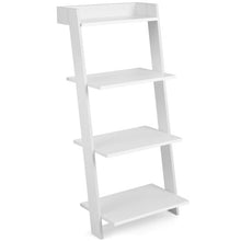 Load image into Gallery viewer, 4-Tier Ladder Shelf with Solid Frame and Anti-toppling Device-White