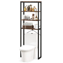 Load image into Gallery viewer, 4-Tier Freestanding Over the Toilet Storage Rack-Rustic Brown