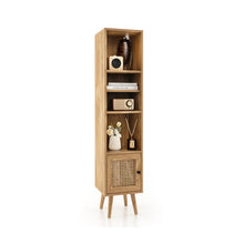 Load image into Gallery viewer, 4 Tiers Rattan Storage Cabinet with Slim Design-Natural