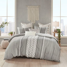 Load image into Gallery viewer, Ink+Ivy Imani 100% Cotton Duvet Cover Mini Set - Full/Queen - Gray II12-1091 By Olliix