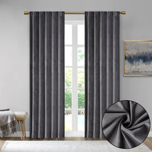 Load image into Gallery viewer, Colt Room Darkening Poly Velvet Rod Pocket/Back Tab Window Panel Pair 5DS40-0227 By Olliix