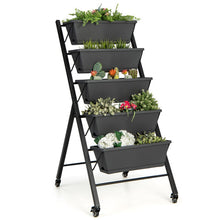 Load image into Gallery viewer, 5-Tier Vertical Raised Garden Bed with Wheels and Container Boxes