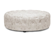 Load image into Gallery viewer, Baxton Studio Cardiff Beige Script Print Modern Tufted Ottoman