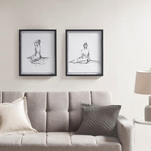 Load image into Gallery viewer, Madison Park Feminine Figures Deckle Edge Sketch 2 Piece Framed Wall Art Set MP95G-0253 By Olliix