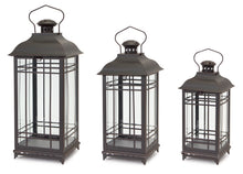 Load image into Gallery viewer, Traditional Black Metal Lantern (Set of 3)