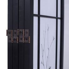 Load image into Gallery viewer, 4 Panels Printed Flower Solid Wood Room Screen-Natrual