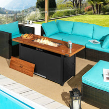 Load image into Gallery viewer, 57 Inch 50 000 BTU Rectangular Propane Outdoor Fire Pit Table-Brown