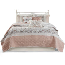 Load image into Gallery viewer, Madison Park Dawn 100% Cotton T180 6 Pcs Printing Pieced Coverlet Set - Full/Queen - Blush MP13-6872 By Olliix