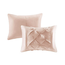 Load image into Gallery viewer, Madison Park Laurel 100% Polyester Polyoni Pieced With Tufted 7 Piece Comforter Set - Full - Blush MP10-6644 By Olliix