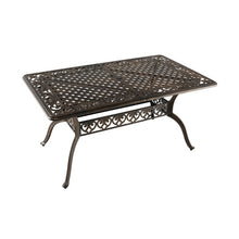 Load image into Gallery viewer, 59 Inch Aluminum Patio Dining Table with Umbrella Hole fot 6 Persons-Bronze