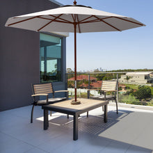 Load image into Gallery viewer, 9 Feet Adjustable Wooden Outdoor Umbrella Sunshade