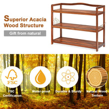 Load image into Gallery viewer, 3-Tier Wood Shoe Rack Freestanding Shoe Storage Organizer