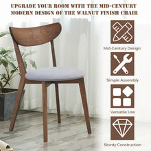 Load image into Gallery viewer, Set of 2 Dining Chairs Upholstered Curved Back Side