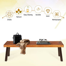 Load image into Gallery viewer, Patio Acacia Wood Dining Bench Seat with Steel Legs