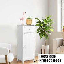 Load image into Gallery viewer, Wooden Bathroom Floor Storage Cabinet with Drawer and Shelf
