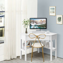 Load image into Gallery viewer, Corner Wooden PC Laptop Computer Desk-White