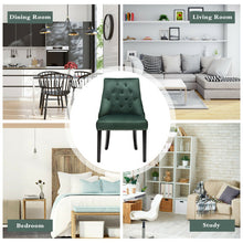 Load image into Gallery viewer, Modern Upholstered Button-Tufted Dining Chair with Naild Trim-Dark Green