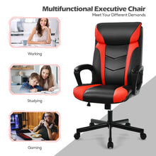 Load image into Gallery viewer, Swivel PU Leather Office Gaming Chair with Padded Armrest-Red