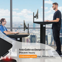 Load image into Gallery viewer, 55 Inch x 28 Inch Electric Standing Desk with USB Port Black-Black