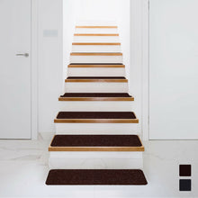 Load image into Gallery viewer, 15 Pieces 30 x 8 Inch Slip Resistant Soft Stair Treads Carpet-Brown