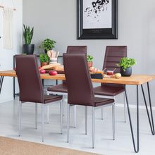 Load image into Gallery viewer, 4 pcs PVC Leather Dining Side Chairs Elegant Design -Coffee