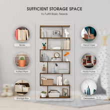 Load image into Gallery viewer, 6 Tier S-Shaped Bookshelf Storage Display Bookcase Decor Z-Shelf -Coffee