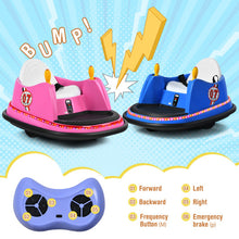 Load image into Gallery viewer, 6V Kids Ride On Bumper Car Vehicle 360-degree Spin Race Toy with Remote Control-Pink
