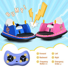 Load image into Gallery viewer, 6V Kids Ride On Bumper Car Vehicle 360-degree Spin Race Toy with Remote Control-Blue