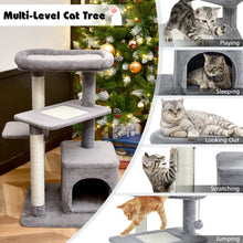 Load image into Gallery viewer, Cat Tree with Perch and Hanging Ball for Indoor Activity Play and Rest-Gray