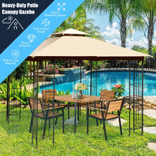 Load image into Gallery viewer, 10 x 10 Feet L-Shaped Patio Canopy Gazebo Outdoor 2-Tier Steel Tent-Beige