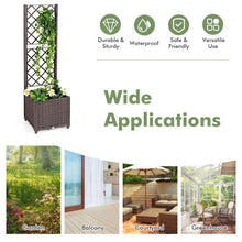 Load image into Gallery viewer, Raised Garden Bed with Trellis Planter Box for Climbing Plants -Brown