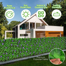 Load image into Gallery viewer, Expandable Faux Ivy Privacy Screen Fence Panel with 1 Flower Pack-Purple