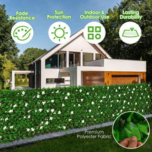 Load image into Gallery viewer, 4 Pieces Expandable Faux Ivy Privacy Screen Fence Panel Pack with Flower-White