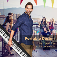 Load image into Gallery viewer, 88-Key Portable Electric Lighted Keyboard Piano-Black