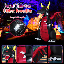Load image into Gallery viewer, 8 Feet Halloween Inflatable Fire Dragon  Decoration with LED Lights